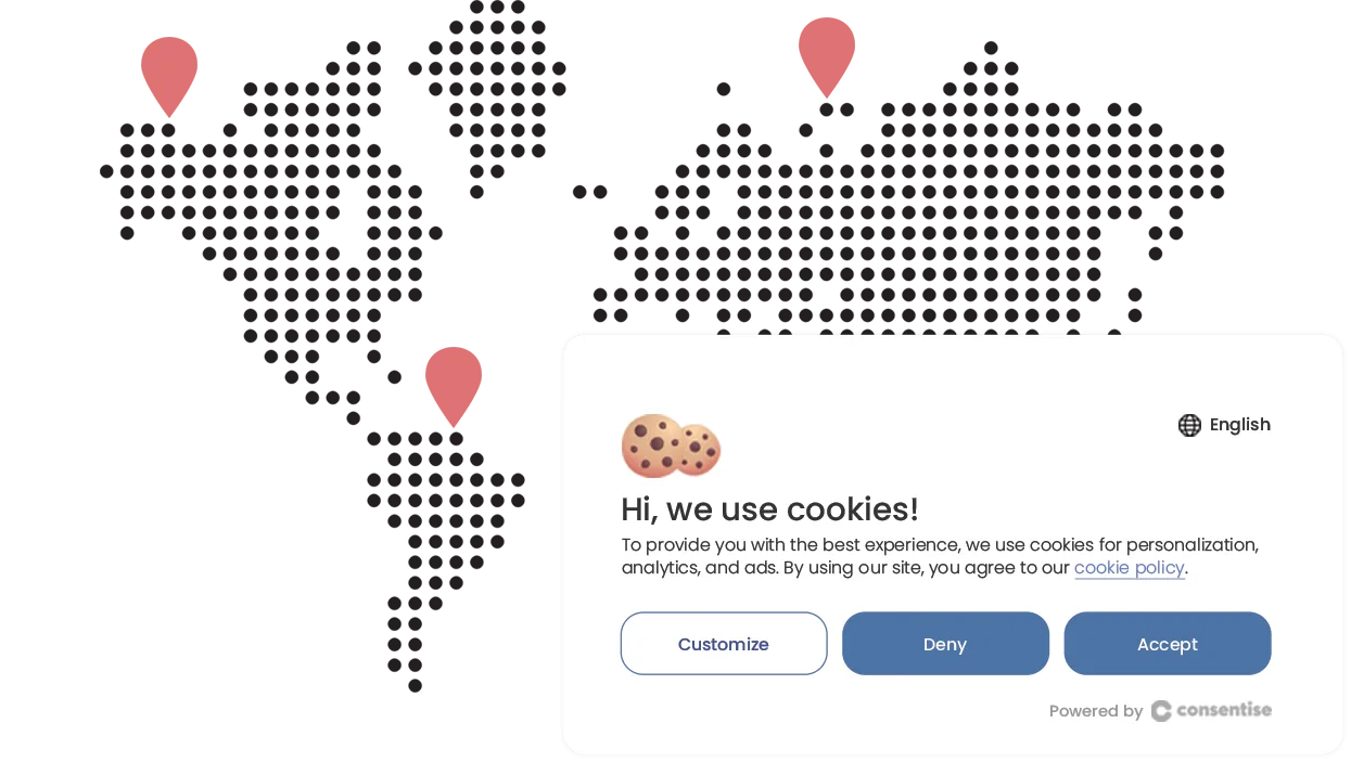 Geo-targeting consent banner illustration